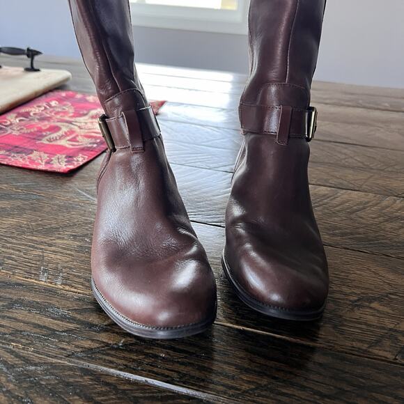 Anne Klein Women 'Costaro' Riding Boot Brown Leather, US 9.5 Wide Calf - Picture 3 of 8